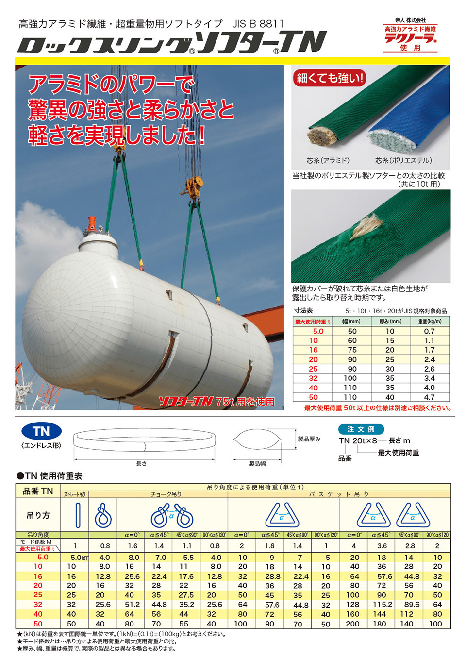 種類豊富な品揃え ソフターＴＮ １０Ｔ×４．０ｍ 超重過重物用ソフトタイプ